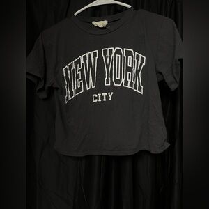 Charcoal New York City Graphic Crop Top
